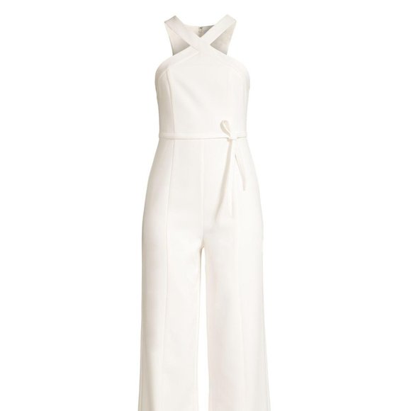 Likely - Dash Bow Belted Halter Jumpsuit (Floor Length, Size 2) - Picture 1 of 2